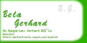 bela gerhard business card